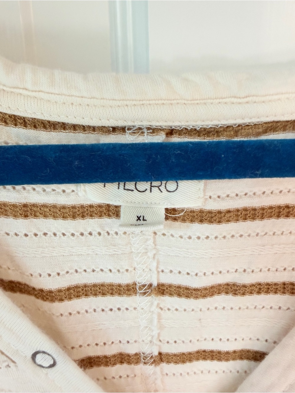 Pilcro Andie Scoop-Neck Ribbed Henley Top Striped - Picture 7 of 9